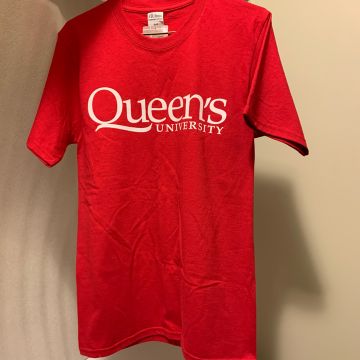 ATC logo Queen’s Uni Tshirt red Cotton unisex t-shirt  - T-shirts (White, Red)
