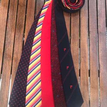 Assorted Brands - Ties & Pocket squares (Blue, Yellow, Red)