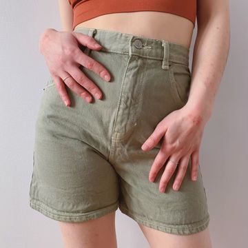 Pull & Bear - Shorts taille haute (Blanc, Vert)