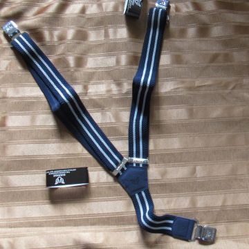Dishige - Suspenders (White, Blue)