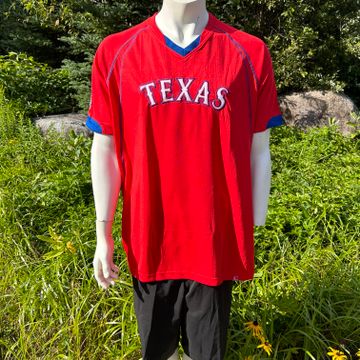 Majestic, Shirts, Vintage Texas Rangers Majestic Stitched Baseball Jersey  Size Xl Red Mlb