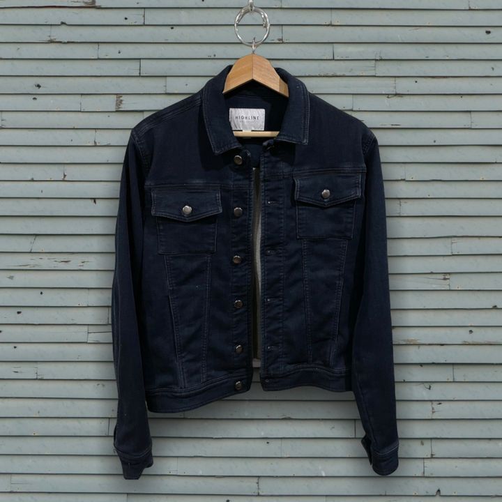 F/LEATHER COLLAR DENIM ジャケット-