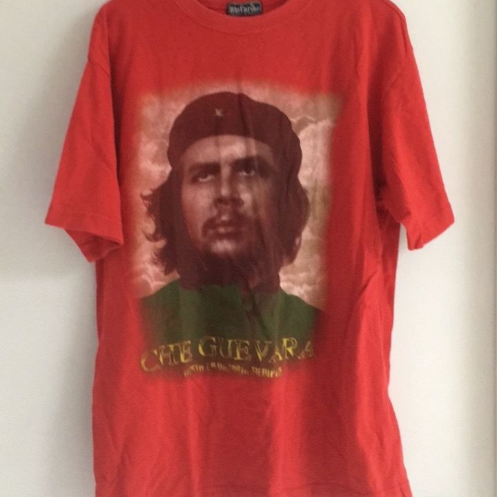 New: Blu Caribe Che Guevara Unisex Cotton T-Shirt, Red/Black, Size XL