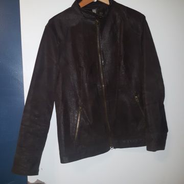 Made in China 100% leather and Lining 100% polyester  - Vestes en cuir (Marron)