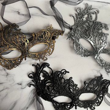 . - Face masks (Black, Silver, Gold)