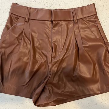 Zara - Shorts en cuir (Marron, Cognac)