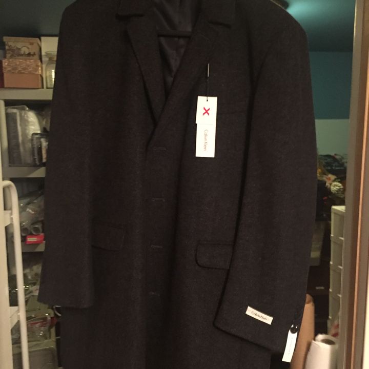 Calvin klein black sale wool coat