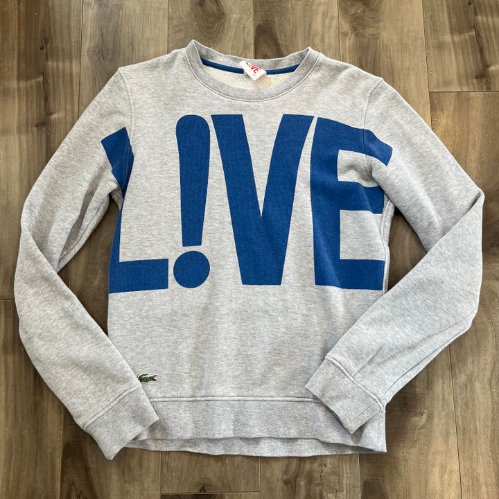 Lacoste grey crew neck clearance sweater