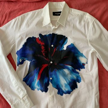 DSQUARED2 - Chemises à motifs (Blanc, Noir, Bleu)