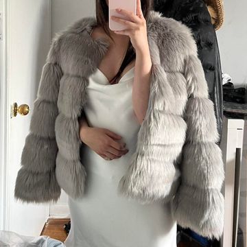 N/A - Faux fur coats (Grey)