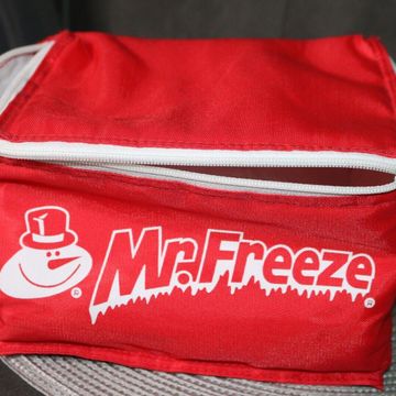MR FREEZE, freezies Iced pops Ice pack Cooler beer holder lunch box vtg - Sacs à bandoulière (Blanc, Rouge)