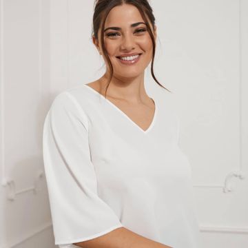 Womance - 3/4 sleeve tops (White)