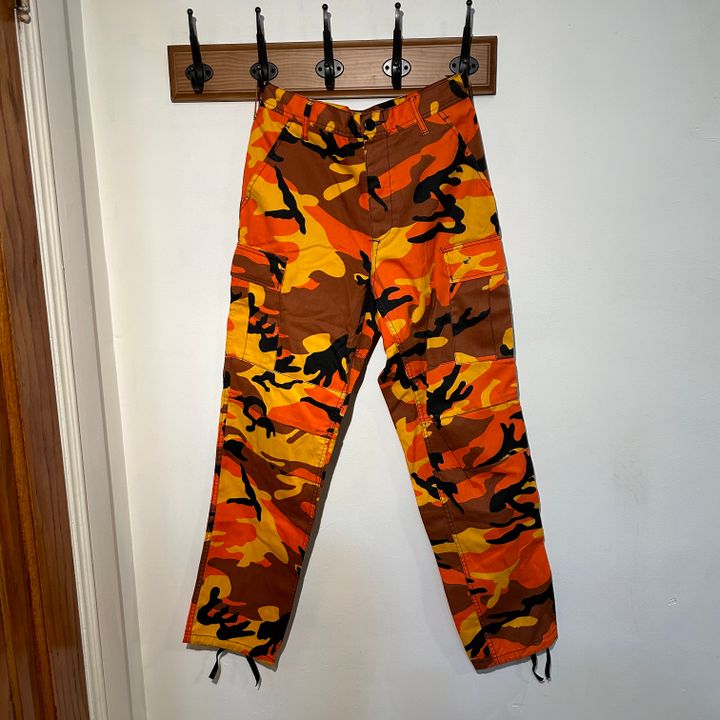 Yellow orange sale camo pants