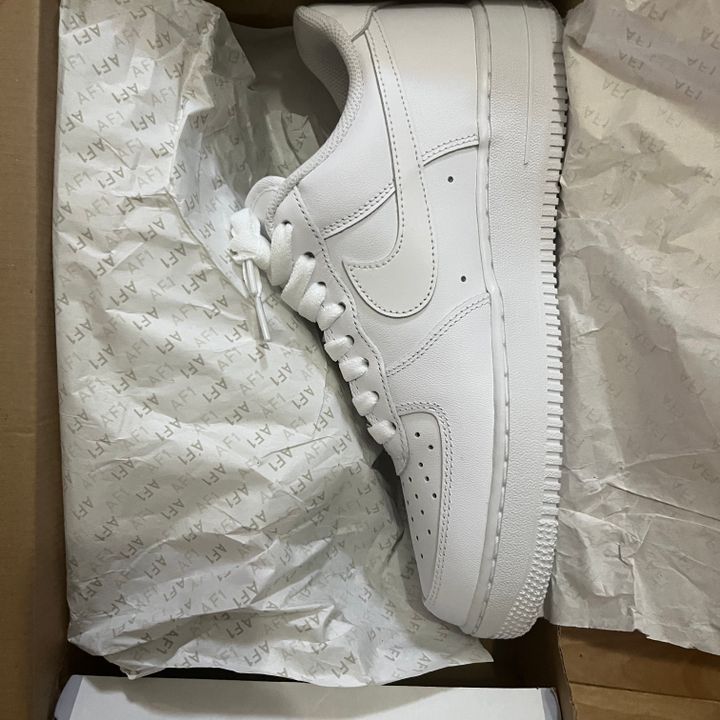 White reflective Air Force 1 Sage w/ baby pink tick and back - Vinted