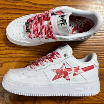 Bape - Sneakers (White, Pink, Red)
