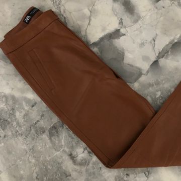 Zara - Leather pants (Brown)