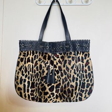 LANCOME Leopard Animal Print Shoulder Bag Tote Bag Drawstring/Snap Closure  - Shoulder bags