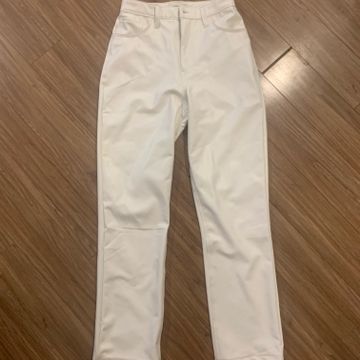 Abercrombie curve love - Leather pants (White)