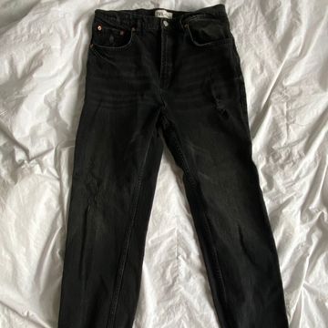 Zara - Straight jeans (Black, Denim)