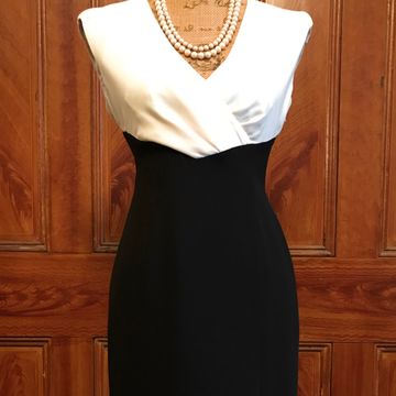 Evan-Picone Dress - Petites robes noires (Blanc, Noir)
