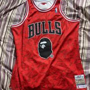 BAPE x Mitchell & Ness Bulls ABC Red Basketball Swingman Jersey