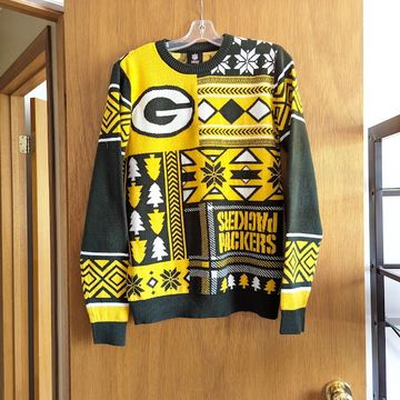 NFL Green Bay Packers Sweater Women M S NFL Team Apparel Green Yellow Knit  NWT