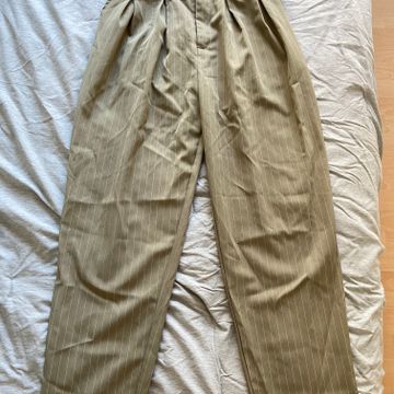Not sure - Pantalons à jambe larges (Blanc, Vert)