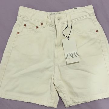 Zara - Shorts taille haute (Blanc)