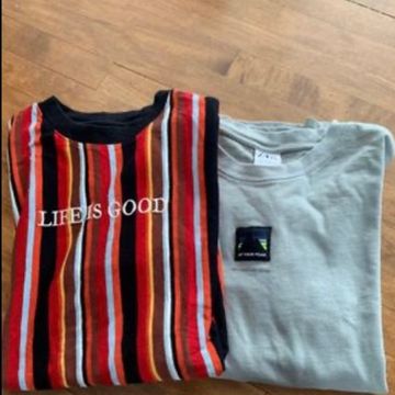 Rayée= Simon  Gris = Zara - Long sleeved T-shirts (Black, Red, Grey)