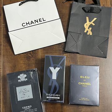 YSL, Chanel, Aventus - Aftershave & Cologne (White, Black, Denim)