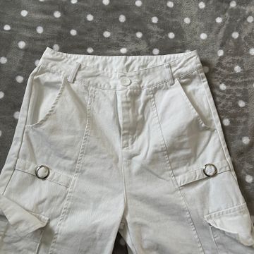 Yesstyle - Pantalons cargo (Blanc, Beige)