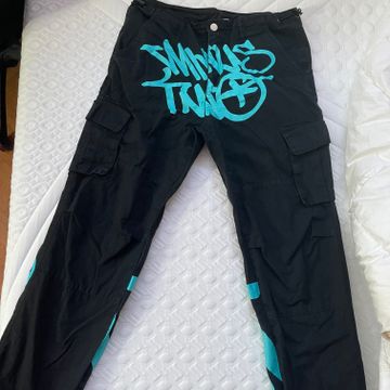 Minus two - Pantalons cargo (Noir, Turquiose)