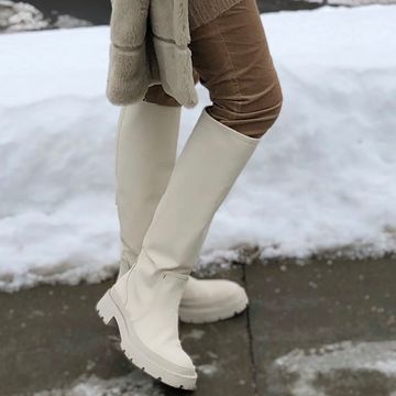 Zara - Knee length boots (White)